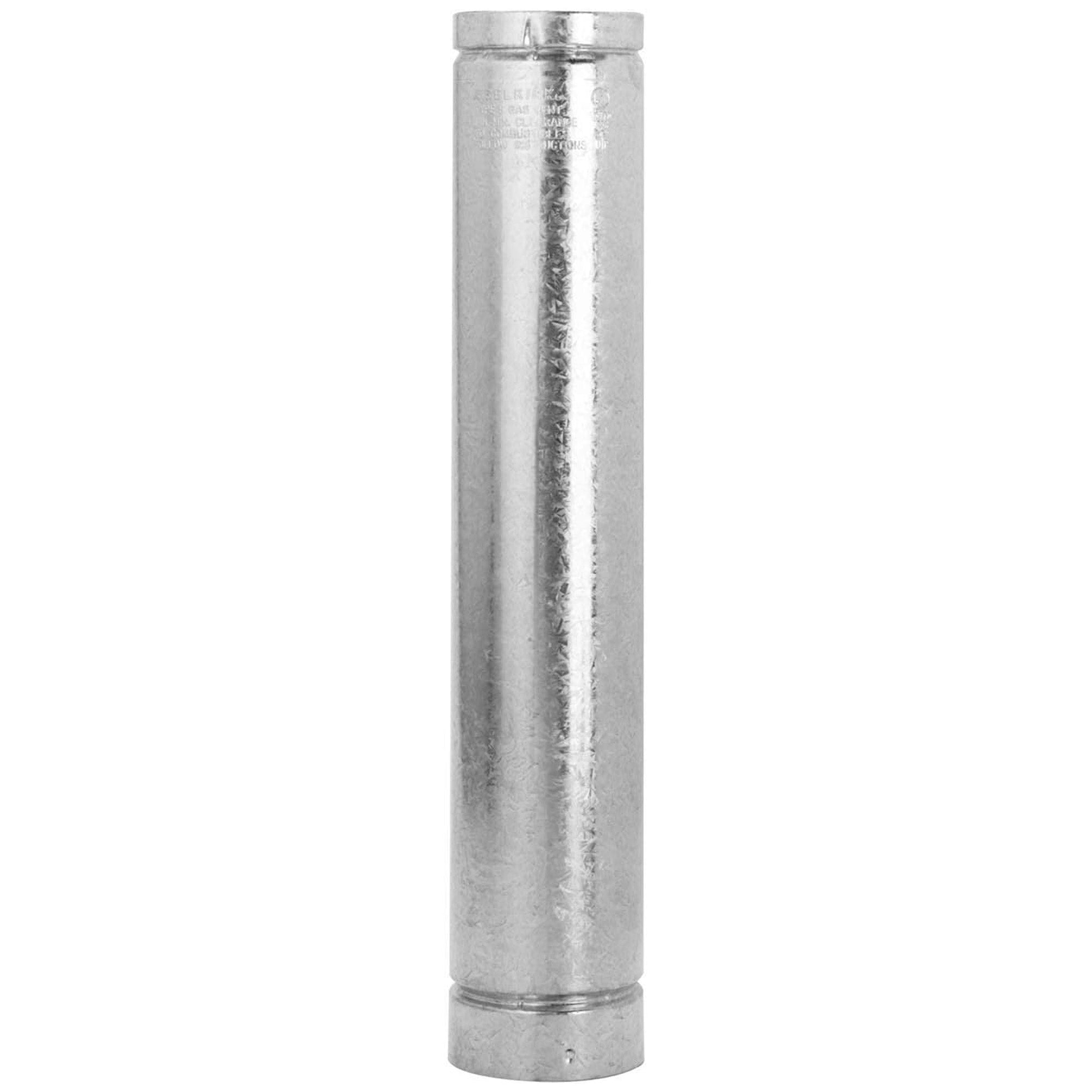 Selkirk 6" Diameter Round Type B Gas Chimney Vent Pipe 60" Length Silver, 106060 - VMInnovations