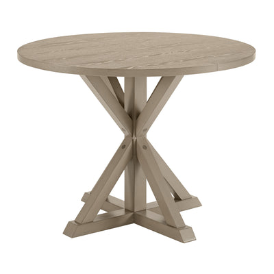 ROME + OAK Spier 40" Modern Farmhouse Pedestal Table, Rustic Beige (Open Box) - VMInnovations