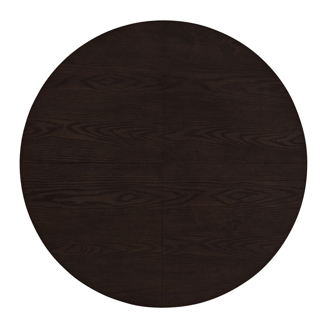 ROME + OAK Spier 40" Modern Farmhouse Pedestal Round Dining Table, Dark Brown