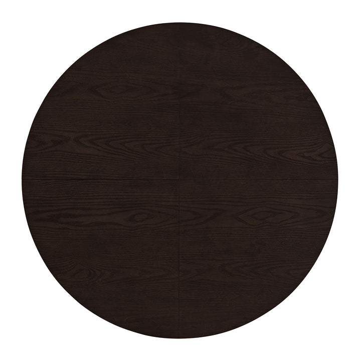 ROME + OAK Spier 40" Modern Farmhouse Pedestal Round Dining Table, Dark Brown