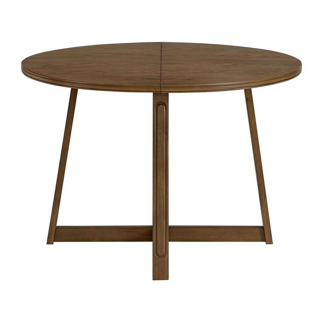 ROME + OAK Worton 45" Modern Farmhouse Round Dining Table, Weathered Oak
