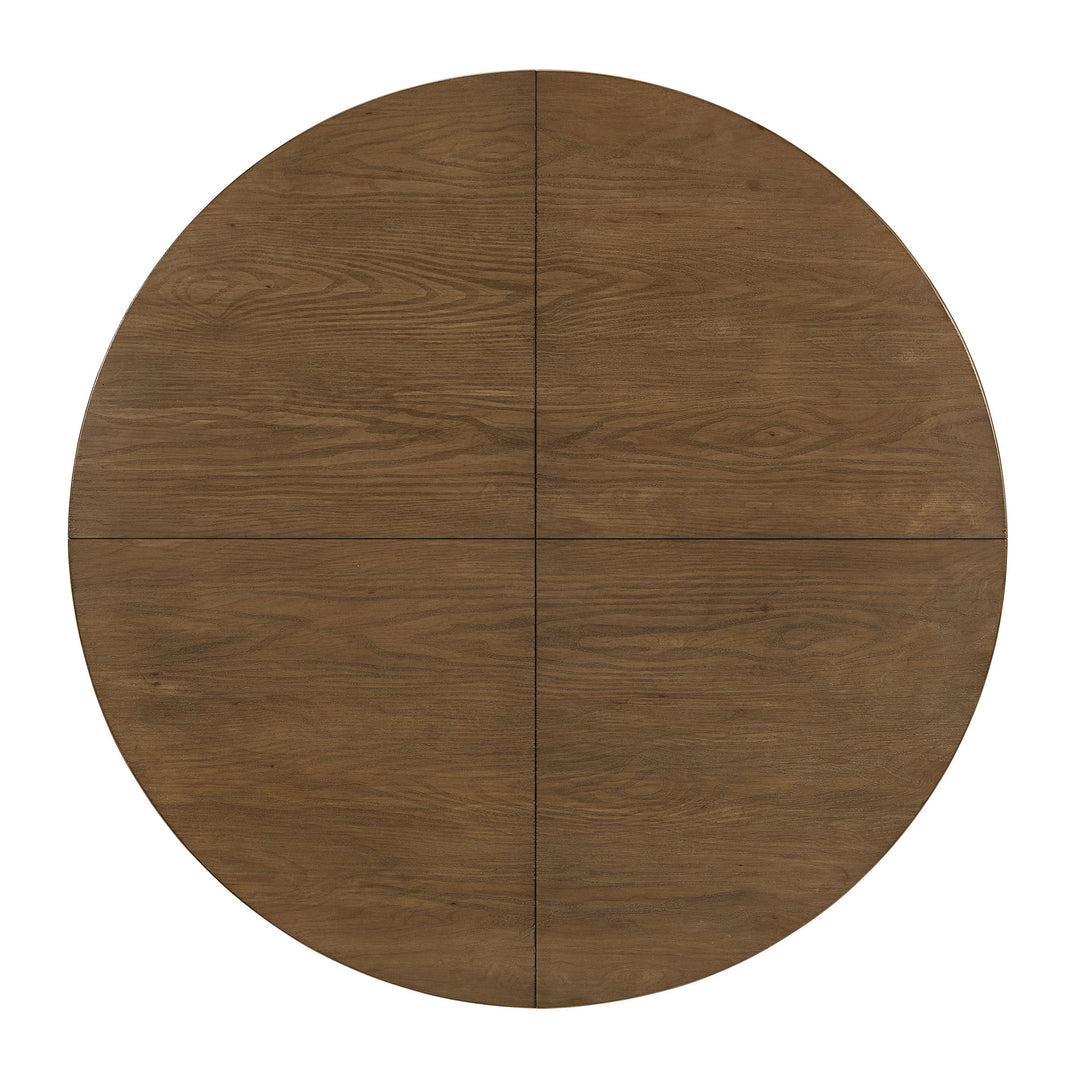 ROME + OAK Worton 45" Modern Farmhouse Round Dining Table, Weathered Oak