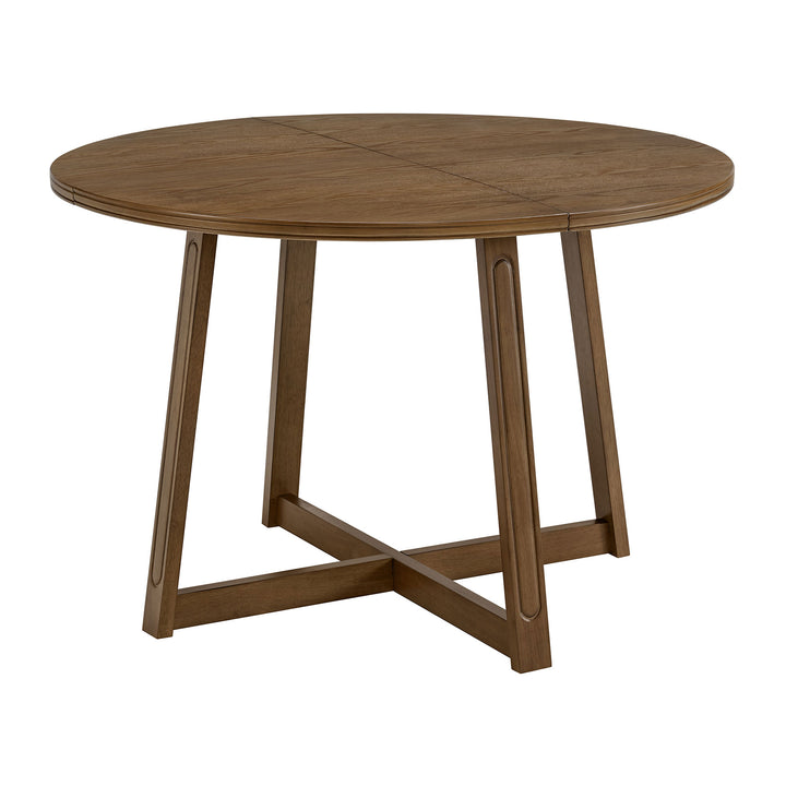 ROME + OAK Worton 45" Modern Farmhouse Round Dining Table, Weathered Oak