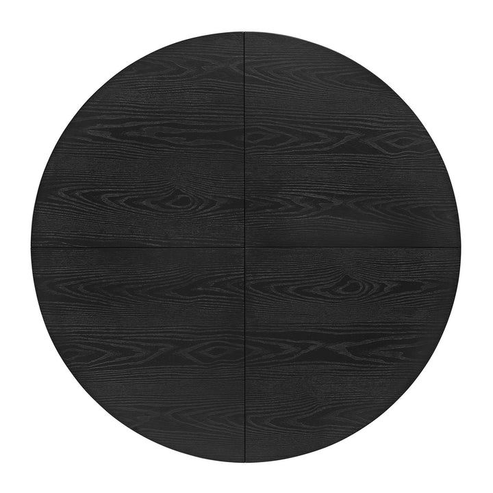 ROME + OAK Worton 45" Modern Farmhouse Round Dining Table, Wood Furniture, Black