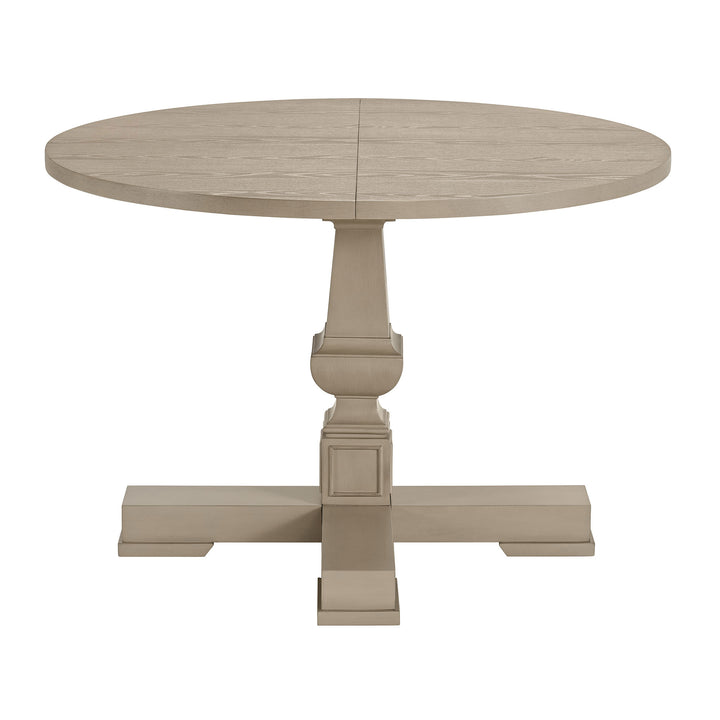 ROME + OAK Rumson 44" Modern Farmhouse Pedestal Dining Table, Rustic Beige