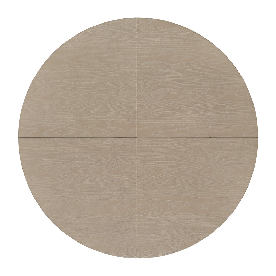 ROME + OAK Rumson 44" Modern Farmhouse Pedestal Dining Table, Rustic Beige