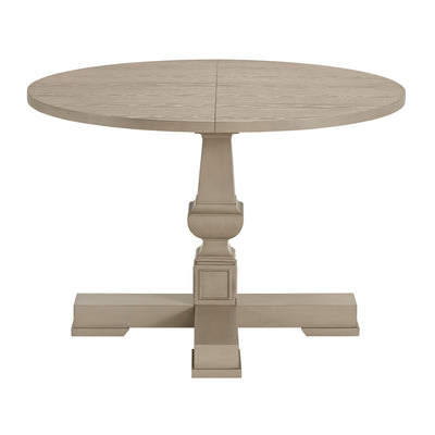 ROME + OAK Rumson 44" Modern Farmhouse Pedestal Dining Table, Rustic Beige - VMInnovations