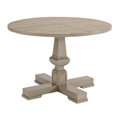 ROME + OAK Rumson 44" Modern Farmhouse Pedestal Dining Table, Rustic Beige - VMInnovations