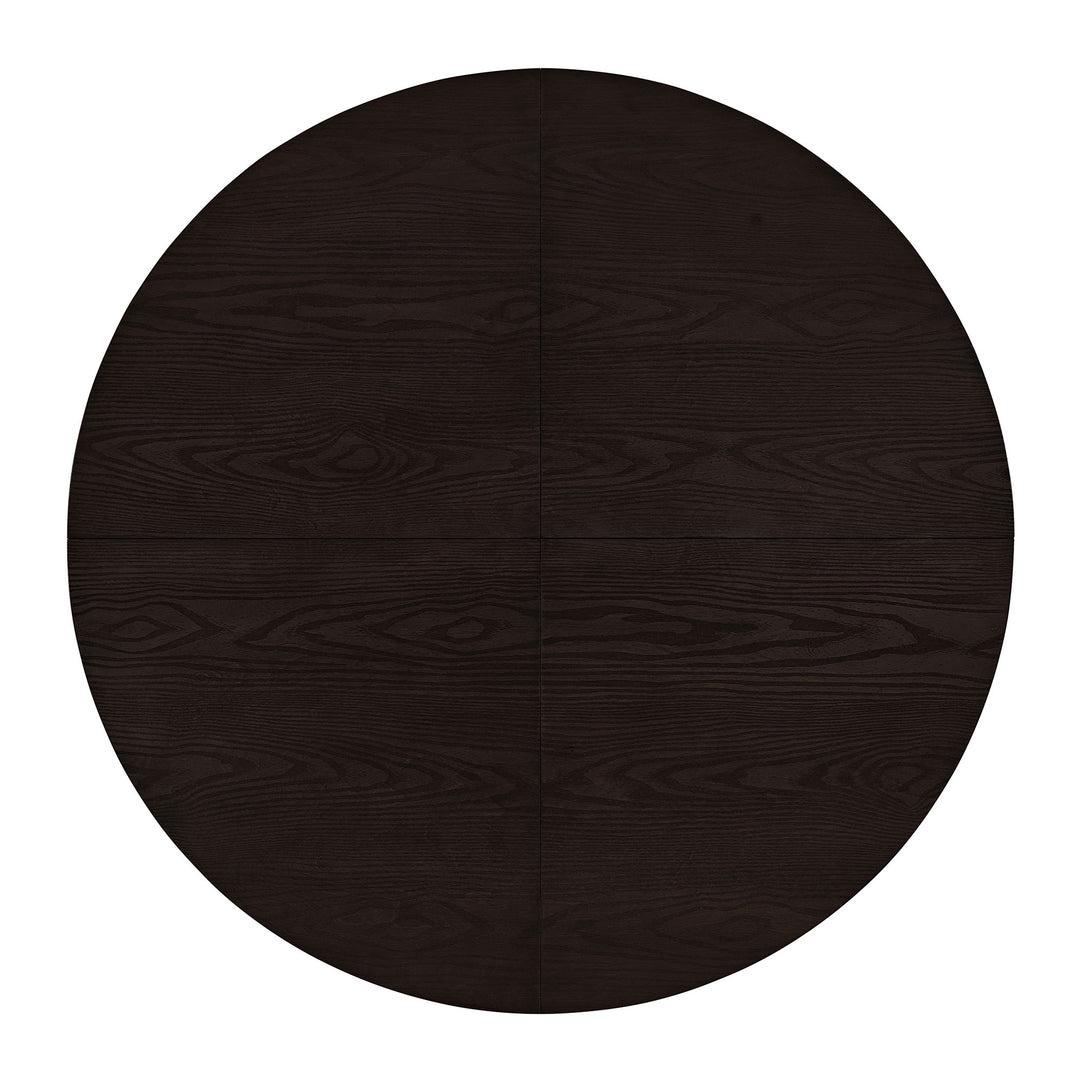 ROME + OAK Rumson 44" Modern Farmhouse Pedestal Dining Table, Dark Brown