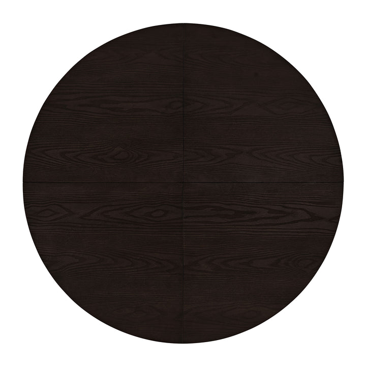 ROME + OAK Rumson 44" Modern Farmhouse Pedestal Dining Table, Dark Brown