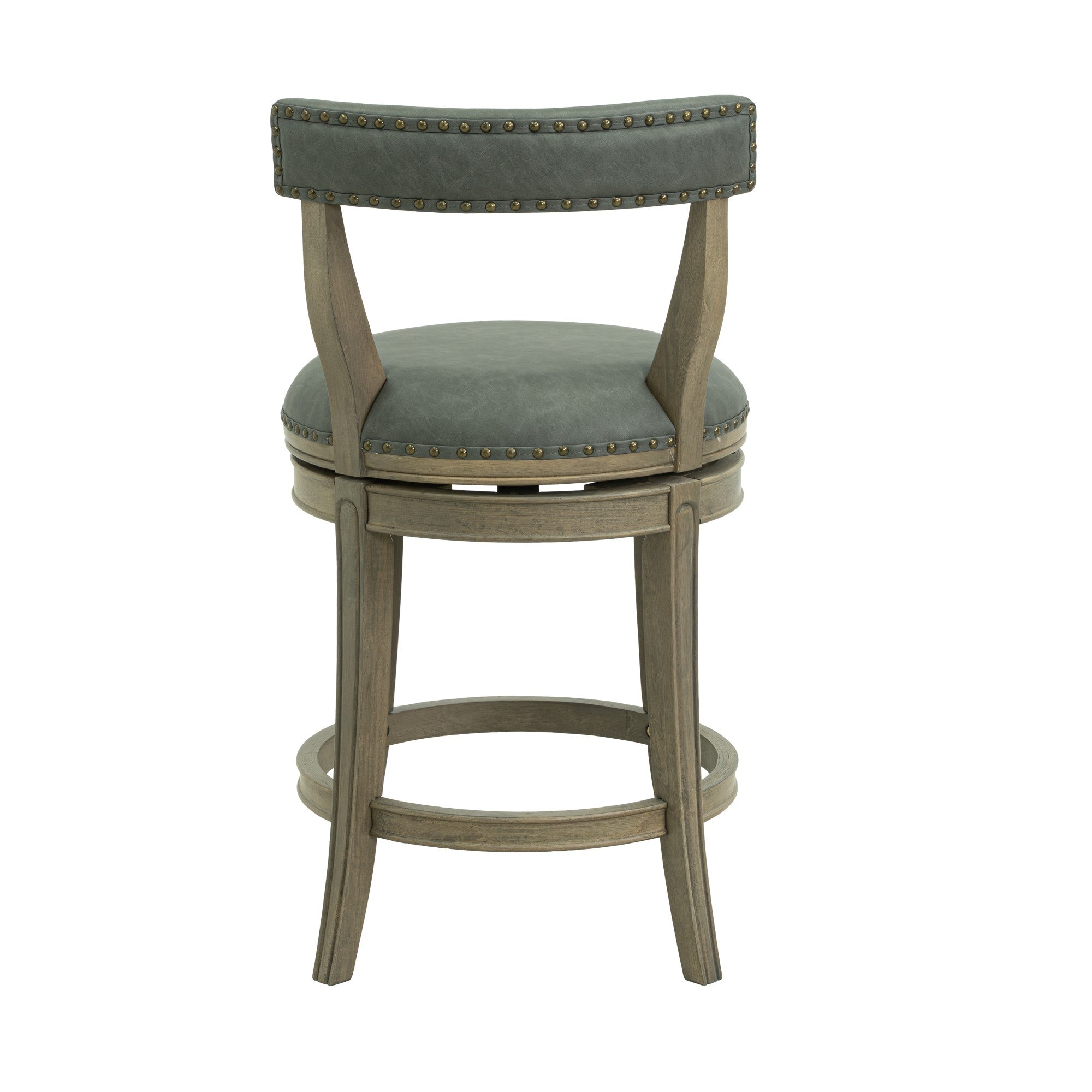 ROME + OAK Ruxban 26" Swivel Counter Stool, Oak, Stone Vegan Leather, Set of 4