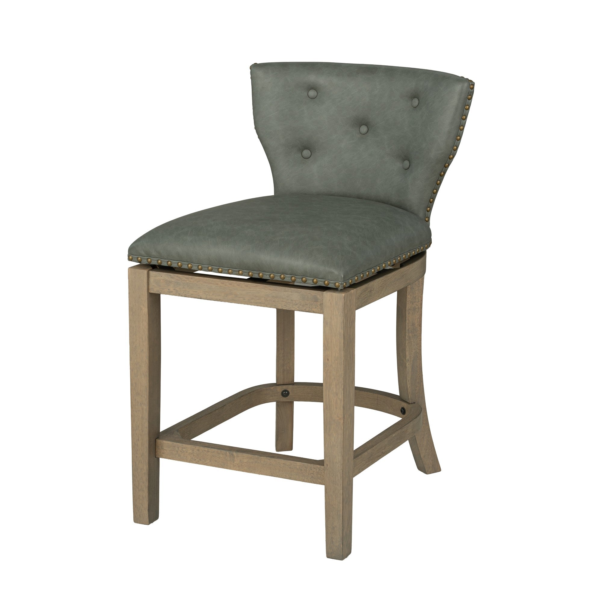 ROME + OAK Carlynd 26" Swivel Counter Stool, Reclaim Oak, Stone,Set of 2