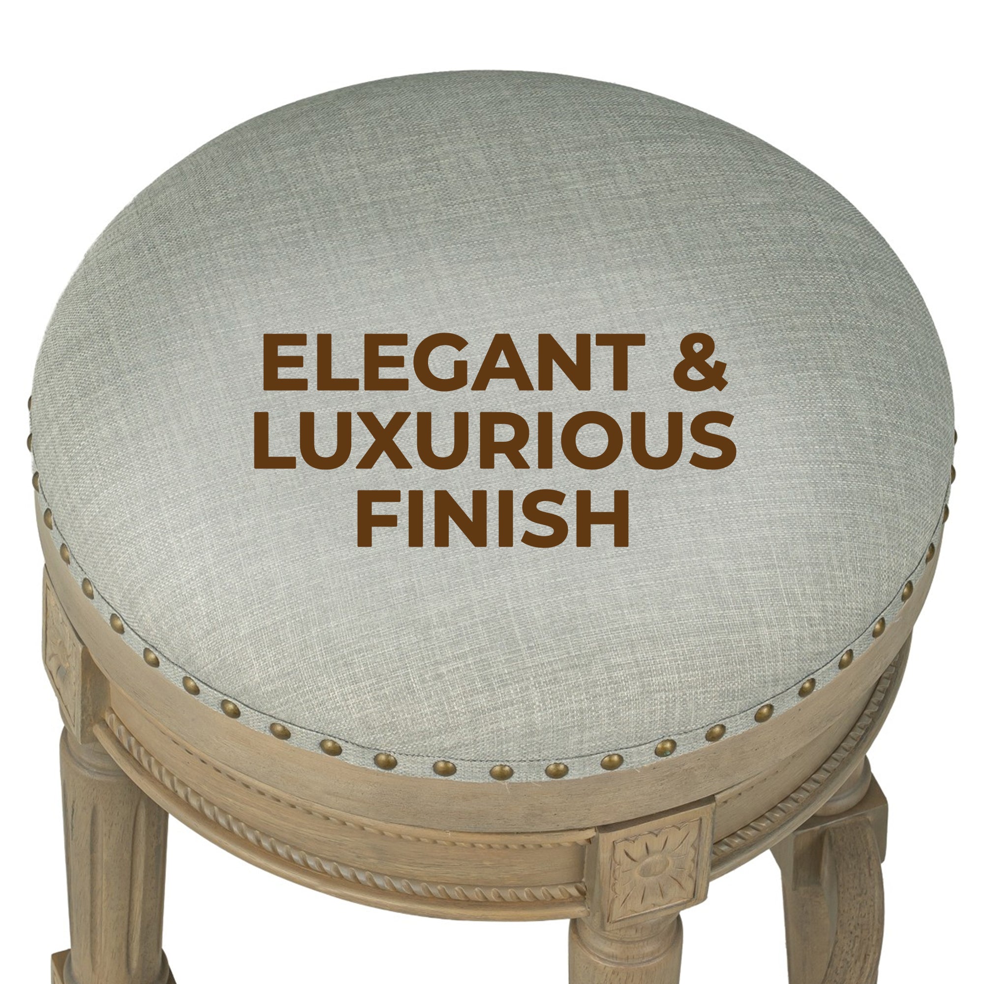 ROME + OAK Runyan 26" Swivel Counter Stool, Reclaimed Oak, Grey Fabric, Set of 3