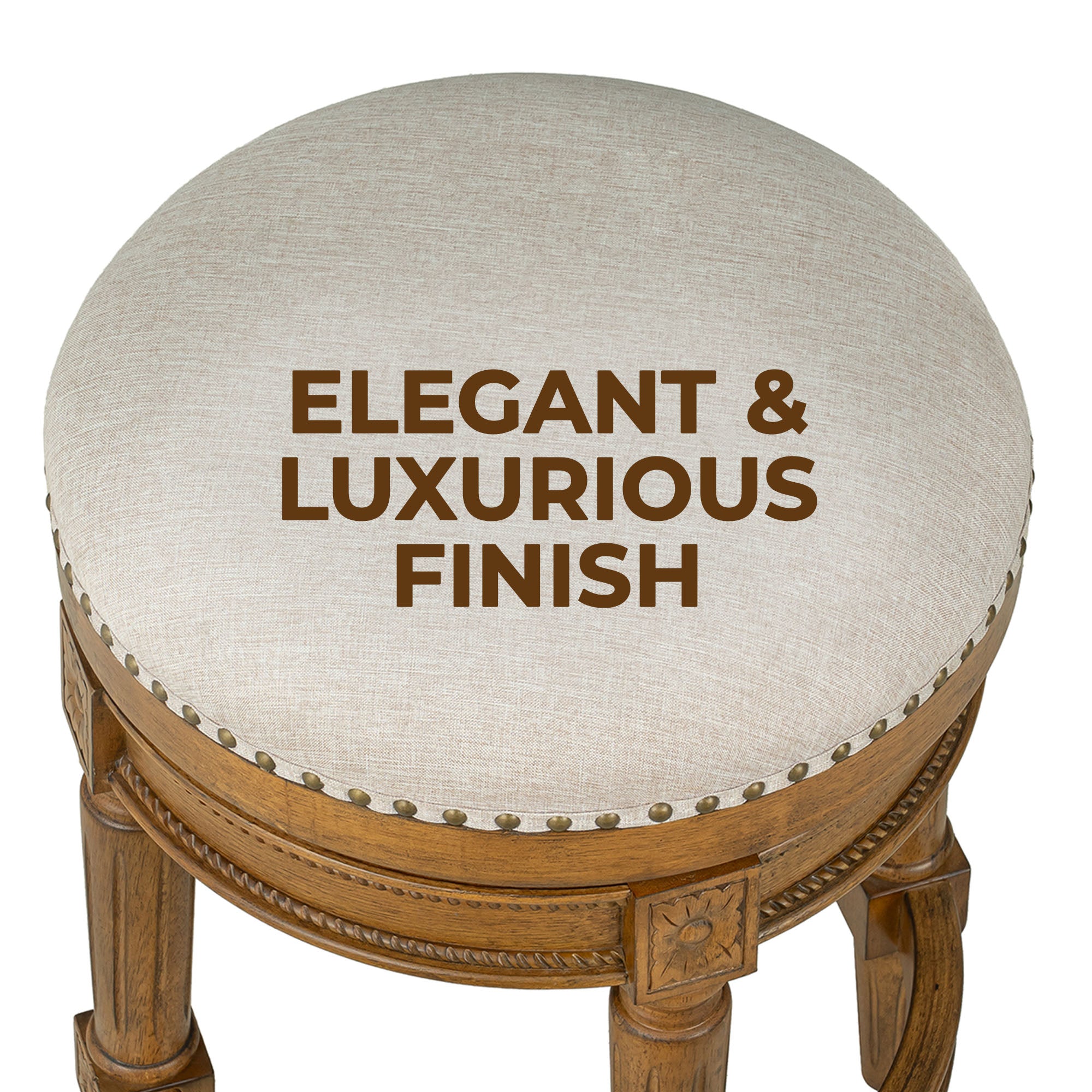 ROME + OAK Runyan 26" Backless Swivel Counter Stool, Weathered Oak, Sand (Used)
