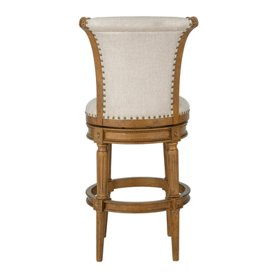 ROME + OAK Runyan 31" Swivel Bar Stool, Weathered Oak with Sand Fabric, Set of 3