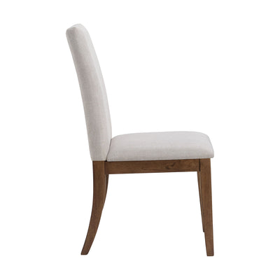 ROME + OAK Remy Dining Chair in Weathered Oak with Sand Fabric Seat, Set of 4 - VMInnovations