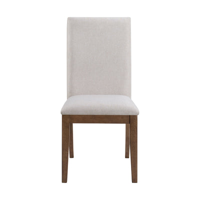 ROME + OAK Remy Dining Chair in Weathered Oak with Sand Fabric Seat, Set of 4