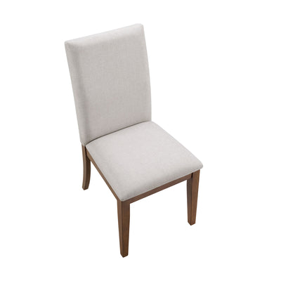 ROME + OAK Remy Dining Chair in Weathered Oak with Sand Fabric Seat, Set of 4 - VMInnovations