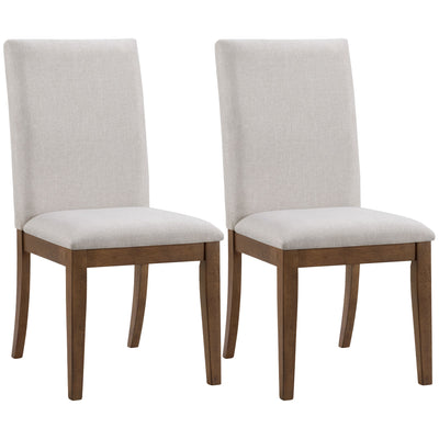 ROME + OAK Remy Dining Chair in Weathered Oak with Sand Fabric Seat, Set of 2 - VMInnovations