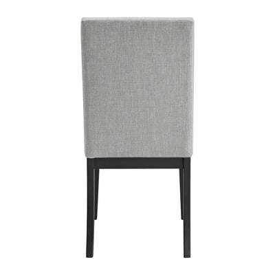 ROME + OAK Remy Dining Chair in Black Finish with Ash Grey Fabric Seat, Set of 4 - VMInnovations