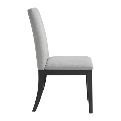 ROME + OAK Remy Dining Chair in Black Finish with Ash Grey Fabric Seat, Set of 2 (Used)