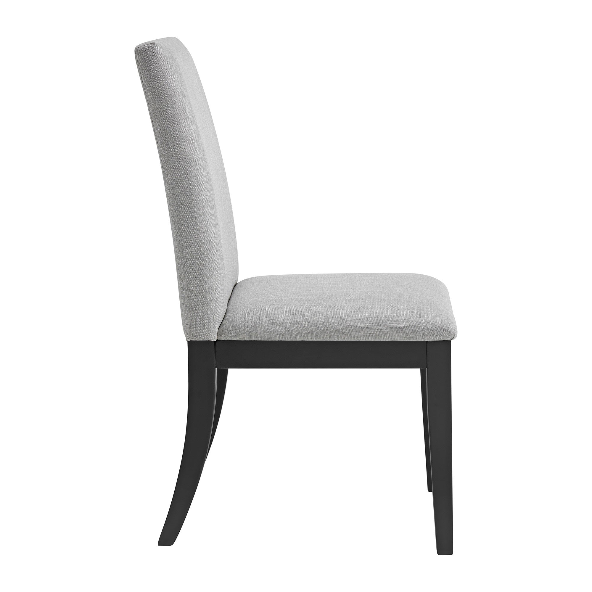 ROME + OAK Remy Dining Chair in Black Finish with Ash Grey Fabric Seat, Set of 4 - VMInnovations