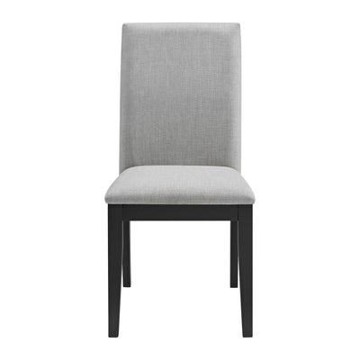 ROME + OAK Remy Dining Chair in Black Finish with Ash Grey Fabric Seat, Set of 4 - VMInnovations