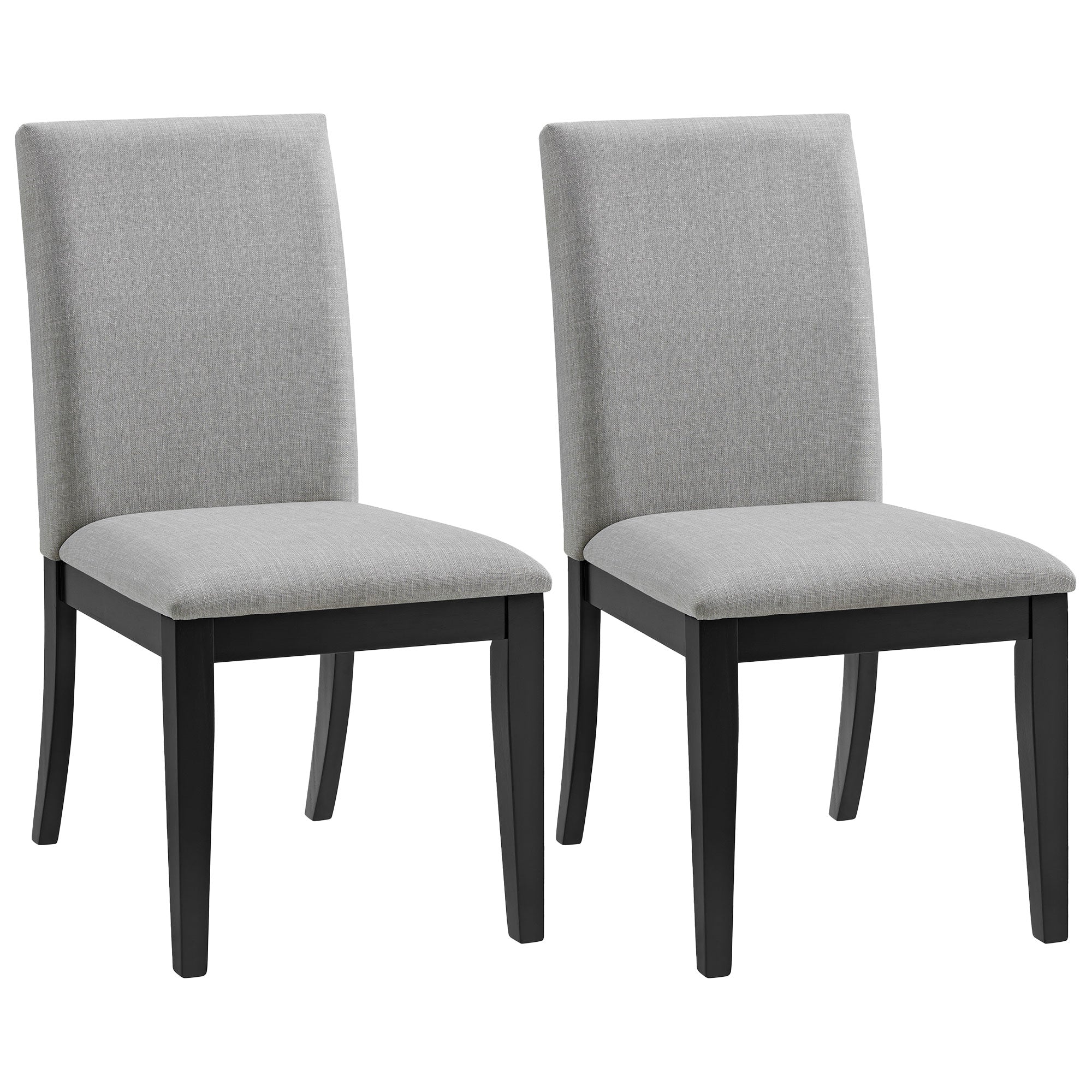 ROME + OAK Remy Dining Chair in Black Finish with Ash Grey Fabric Seat, Set of 2 (Used)