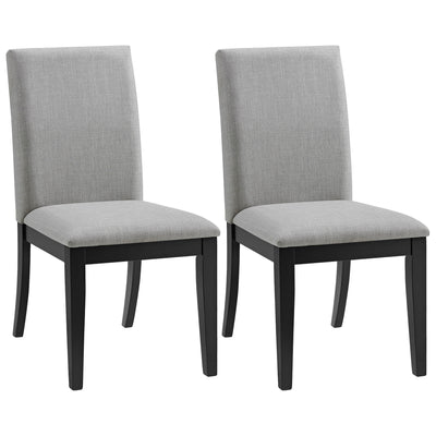 ROME + OAK Remy Dining Chair in Black Finish with Ash Grey Fabric Seat, Set of 2 (Used)