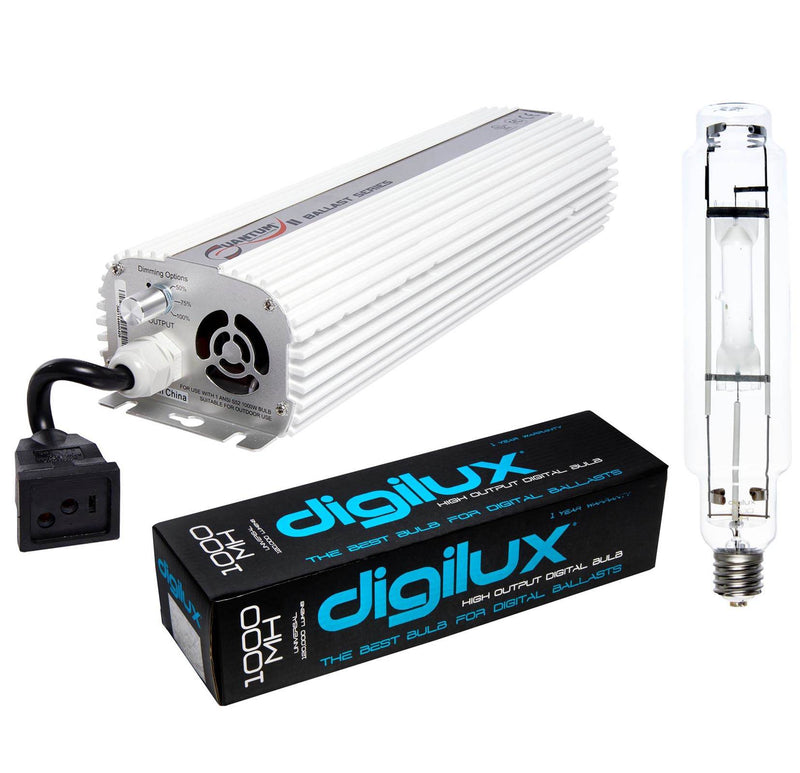 QUANTUM 1000W Watt Digital Dimmable Ballast + DIGILUX 1000W MH Grow Light Bulb