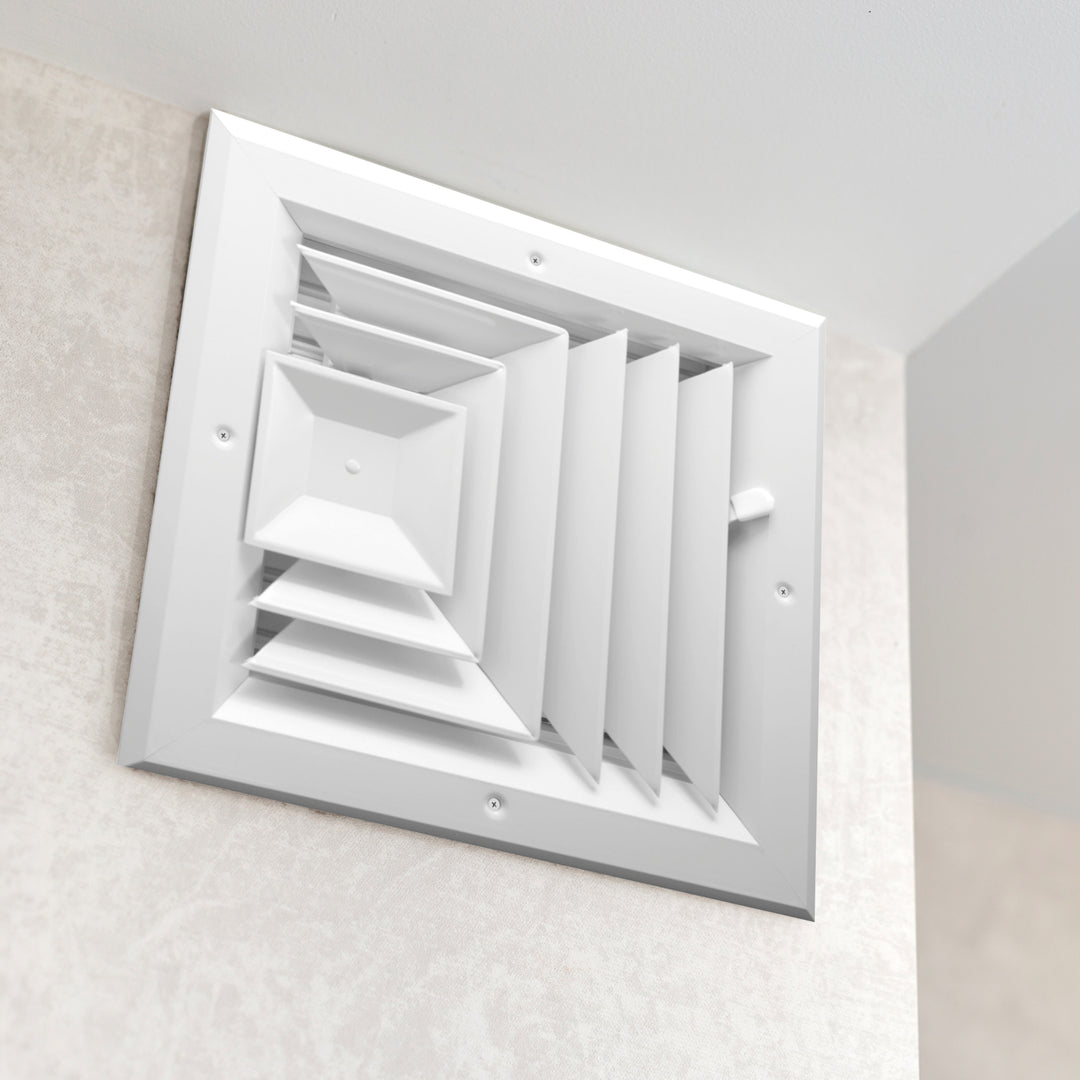Hart & Cooley 10x10 Aluminum 3-Way Ceiling Diffuser, Multi-Shutter Damper (Used) - VMInnovations