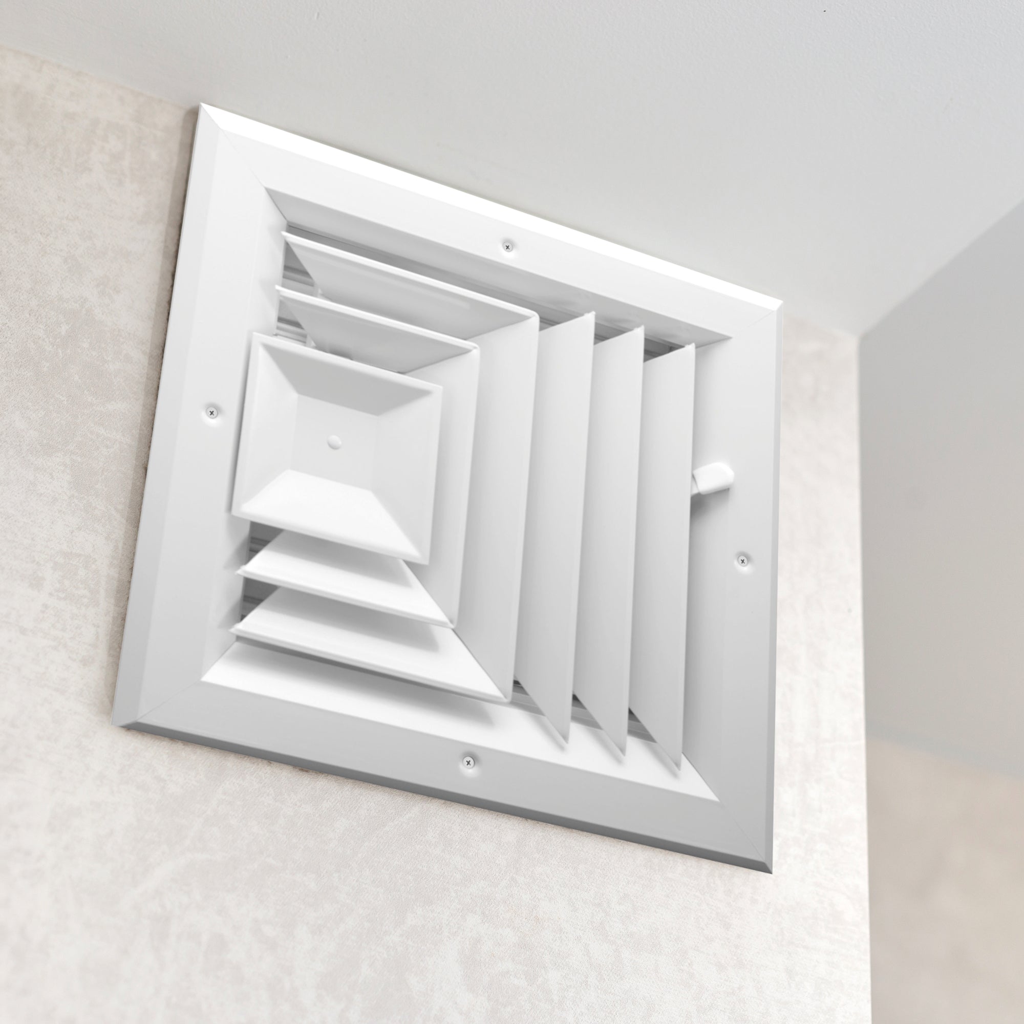 Hart & Cooley 10x10 Aluminum 3-Way Ceiling Diffuser, Multi-Shutter Damper (Used) - VMInnovations