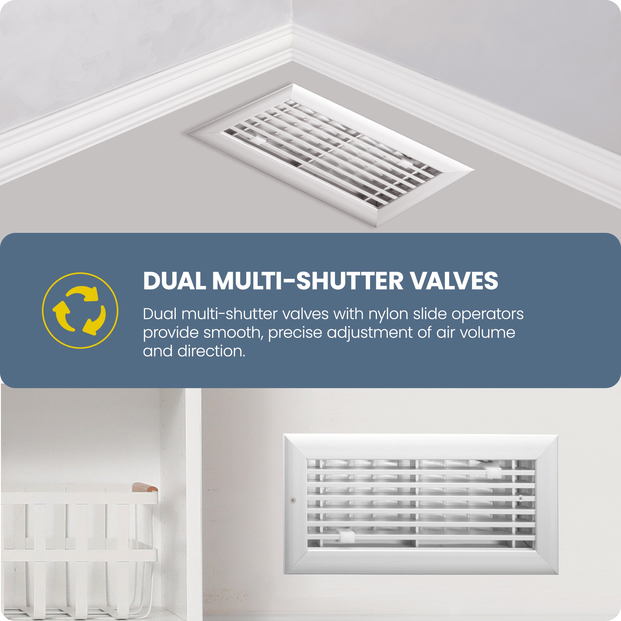 Hart & Cooley 6" x 14" Aluminum Floor Register, HVAC Air Vent Cover, White - VMInnovations