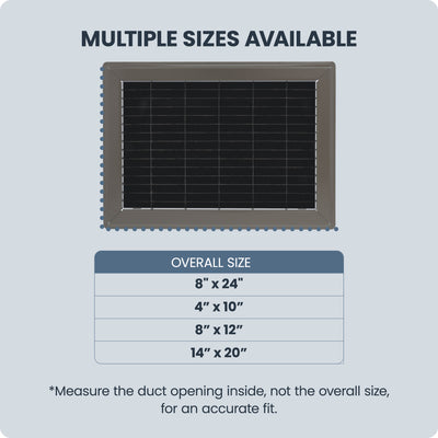 Hart & Cooley 8" x 24" Heavy Duty Steel Floor Grille, HVAC Vent Cover, Brown - VMInnovations