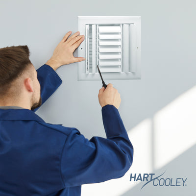 Hart & Cooley 10"x6" Aluminum Curved Blade Register, Multi-Shutter Damper, 3-Way - VMInnovations