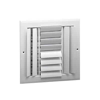Hart & Cooley 12"x12" Aluminum Curved Blade Register Multi-Shutter Damper, 4-Way - VMInnovations