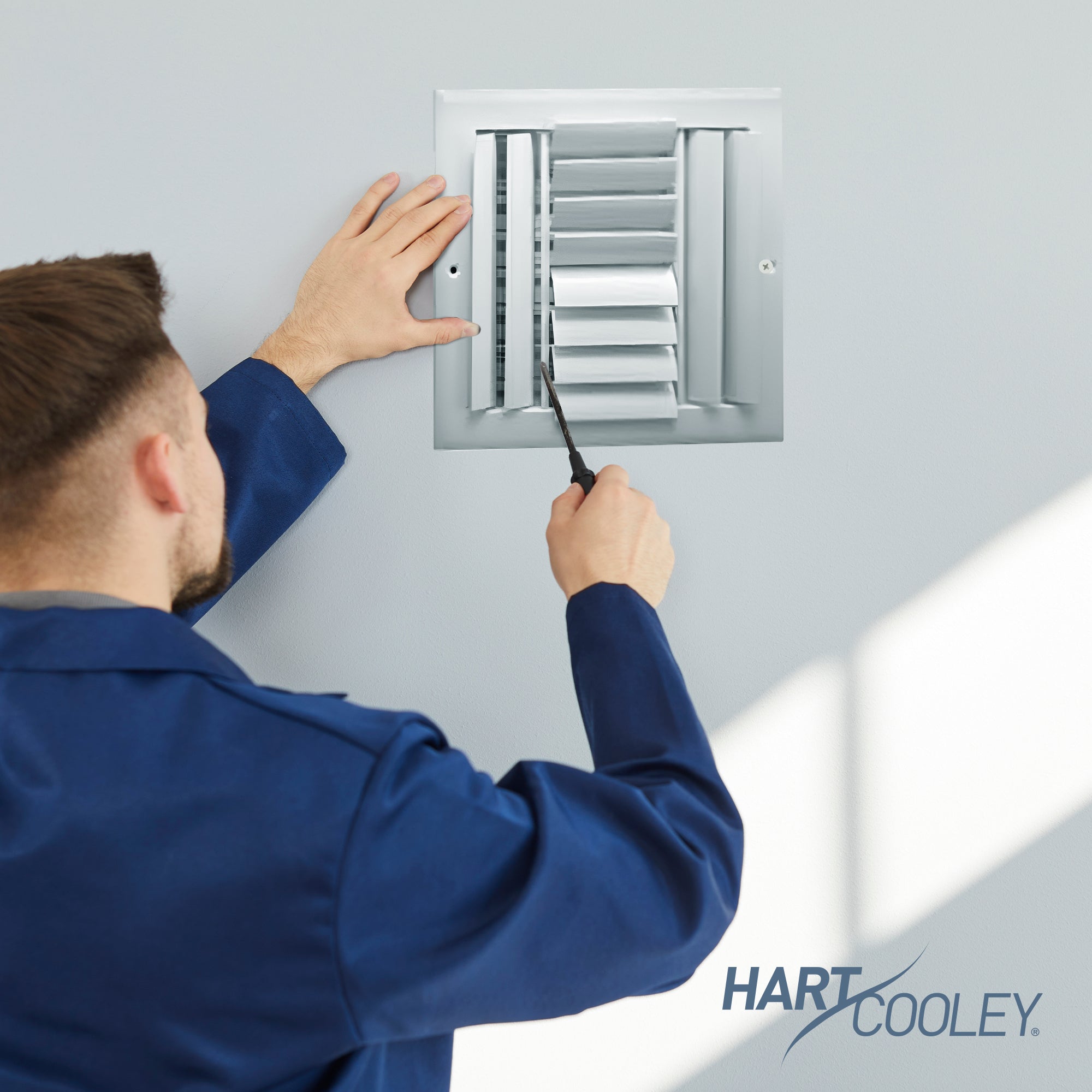Hart & Cooley 8"x8" Aluminum Curved Blade Register, Multi-Shutter Damper, 4-Way - VMInnovations