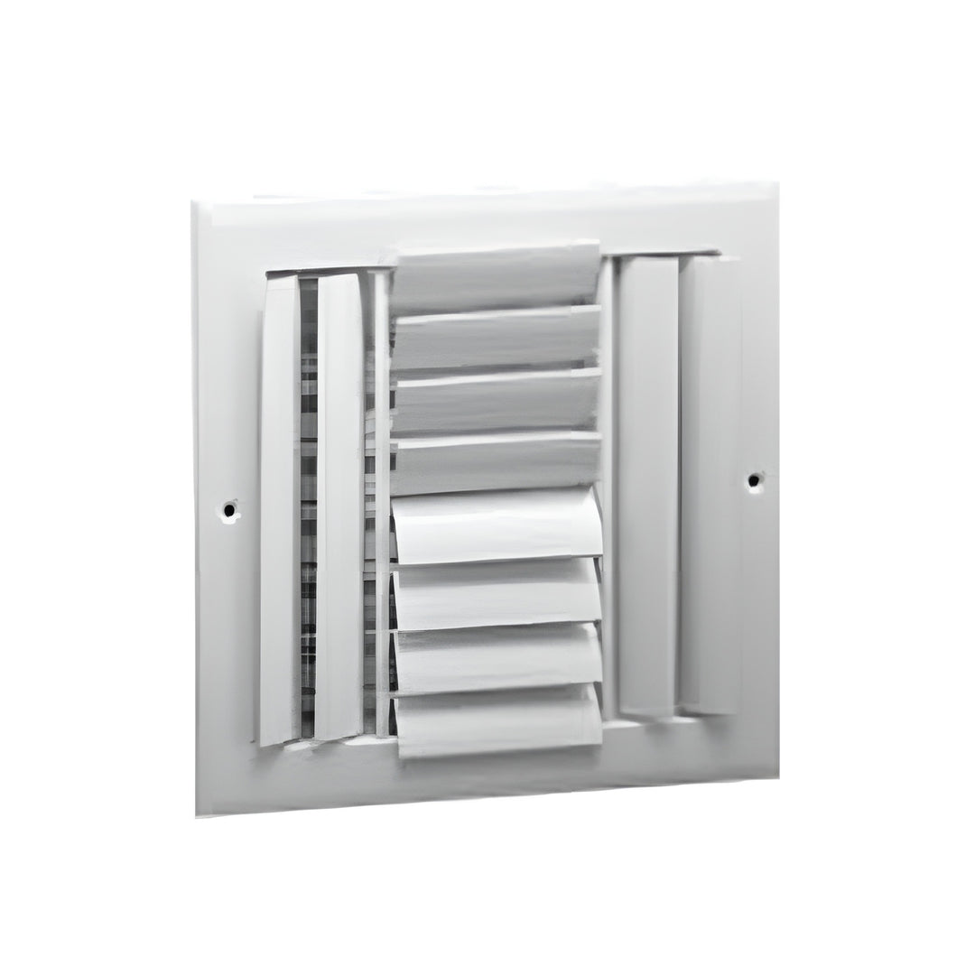 Hart & Cooley 8"x8" Aluminum Curved Blade Register, Multi-Shutter Damper, 4-Way