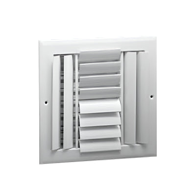Hart & Cooley 8"x8" Aluminum Curved Blade Register, Multi-Shutter Damper, 4-Way - VMInnovations