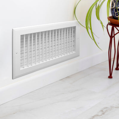 Hart & Cooley 12 x 6 Inch Air Vent Cover, Register w/Multi-Shutter Damper, White - VMInnovations