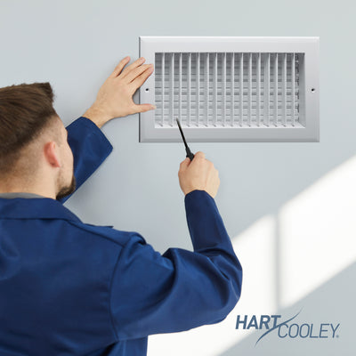 Hart & Cooley 8 x 6 Inch Air Vent Cover, Register w/Multi-Shutter Damper, White - VMInnovations