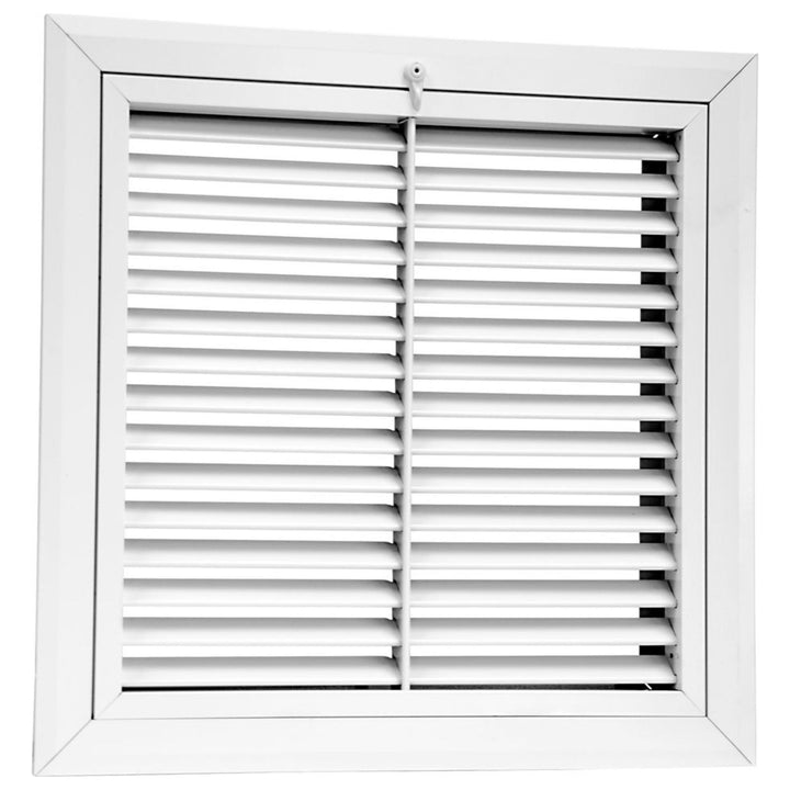Hart & Cooley 12"X12" Aluminum Return Air Filter Grille, 45 Degree Blade, White