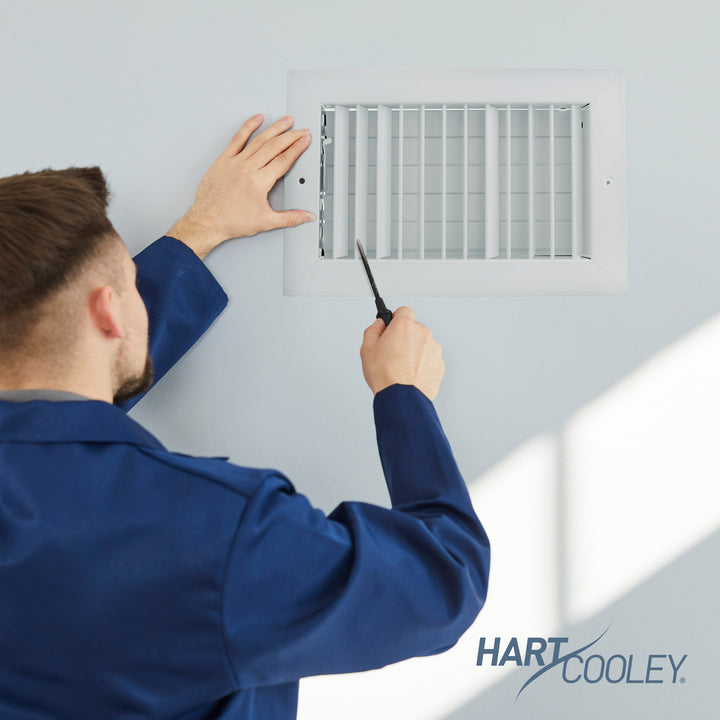 Hart & Cooley Steel Register Vertical Fins, MS Damper, 12 x 6 Inch, White