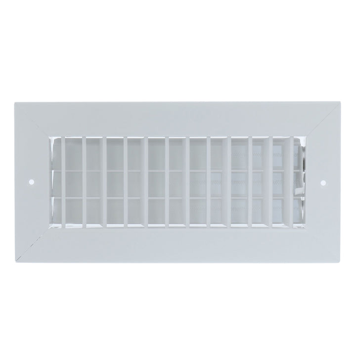 Hart & Cooley Steel Register Vertical Fins, MS Damper, 12 x 6 Inch, White