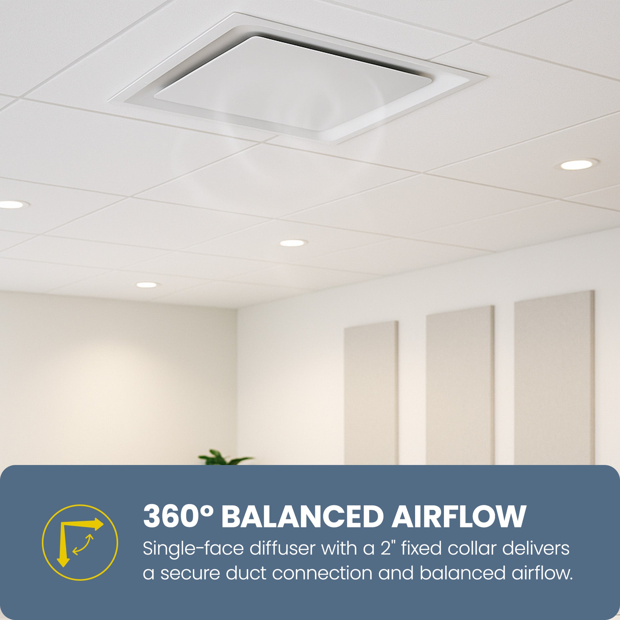 Hart & Cooley 6" Steel Plate Diffuser with Fixed Collars & R6 Molder Insulation - VMInnovations