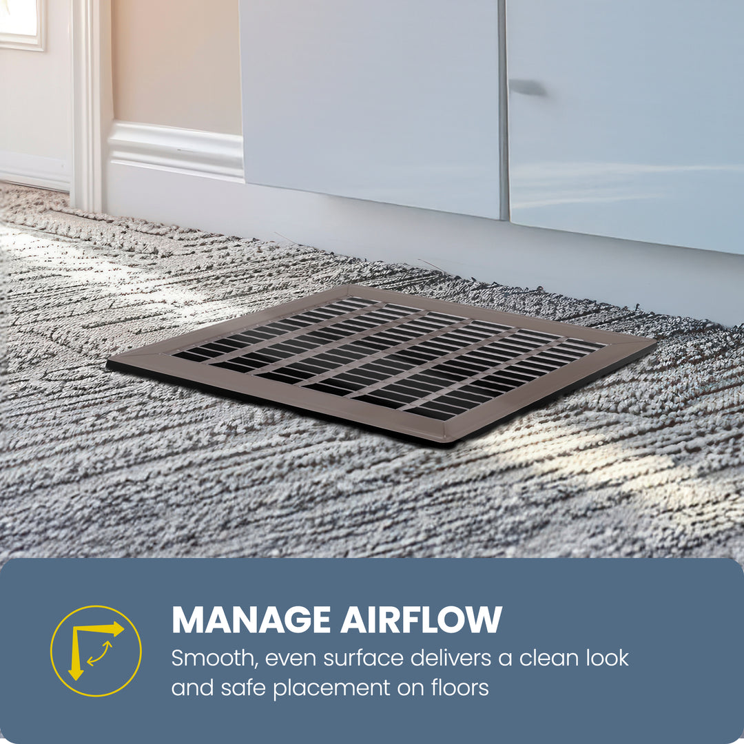 Hart & Cooley 14" x 20" Heavy Duty Steel Floor Grille, HVAC Vent Cover, Brown