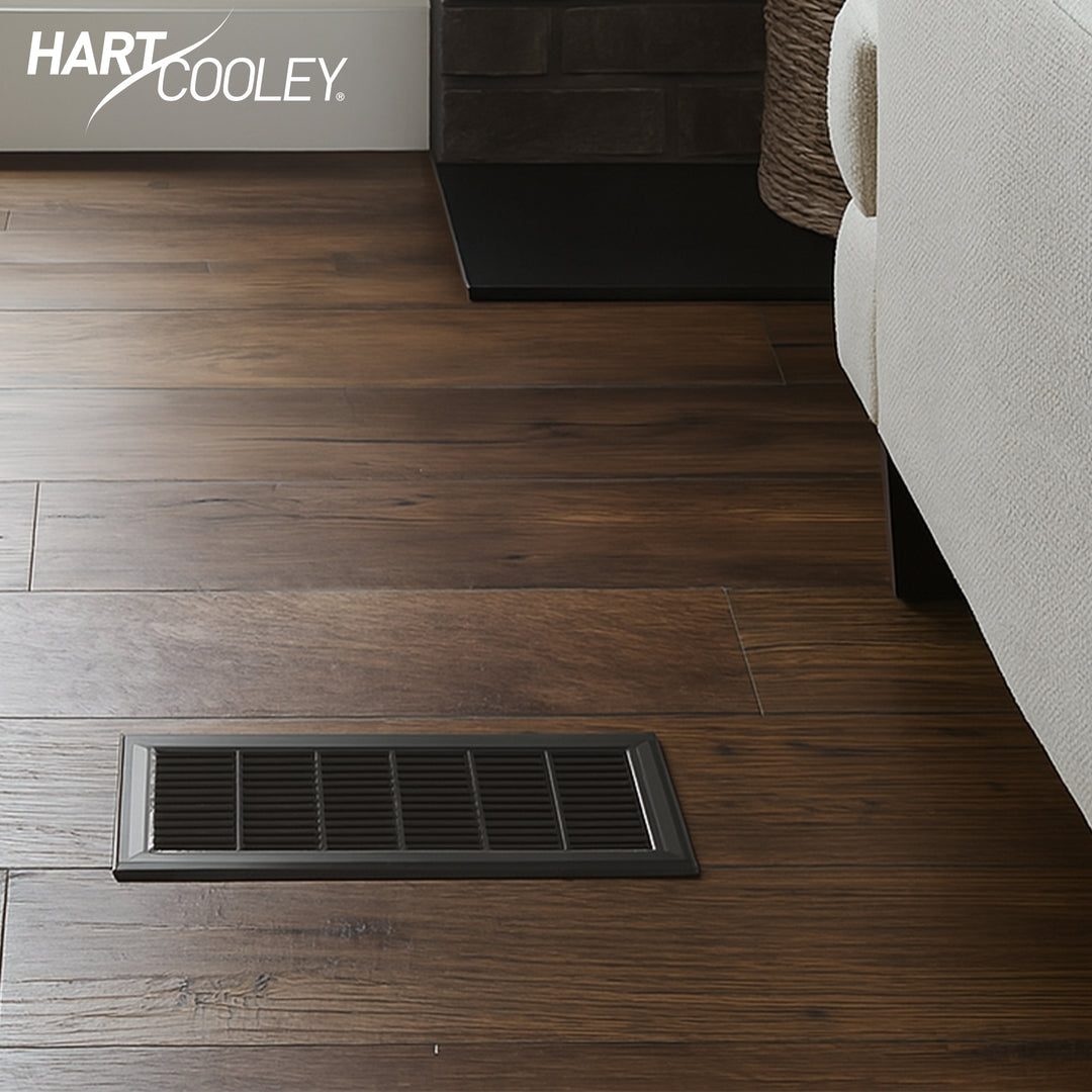 Hart & Cooley 4" x 10" Heavy Duty Steel Floor Grille, HVAC Vent Cover, Brown