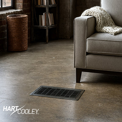 Hart & Cooley 6" x 12" Heavy Duty Steel Floor Grille, HVAC Vent Cover, Brown