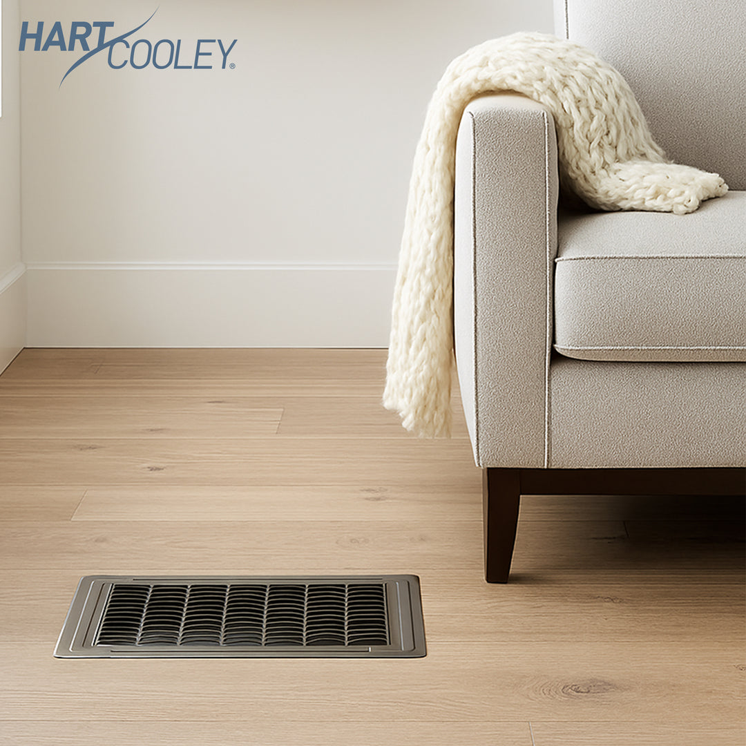 Hart & Cooley 6" x 12" Heavy Duty Steel Floor Grille, HVAC Vent Cover, Brown