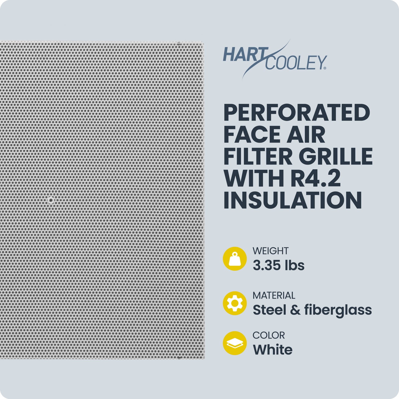 Hart & Cooley Steel Perforated Face Air Filter Grille, R4.2 Molded Insulation - VMInnovations